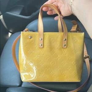 Louis Vuitton Yellow Mini Bag with Monogram Embossed Pattern
